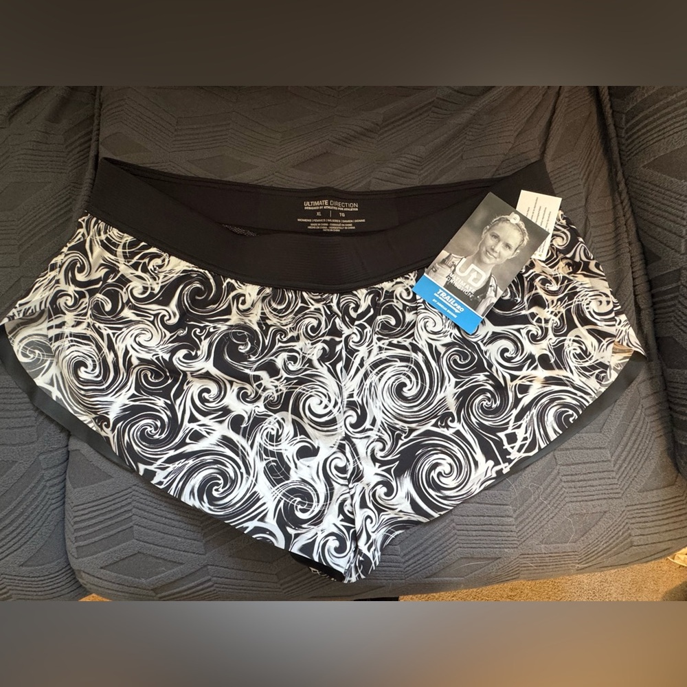 Women's Black and White Athletic Shorts